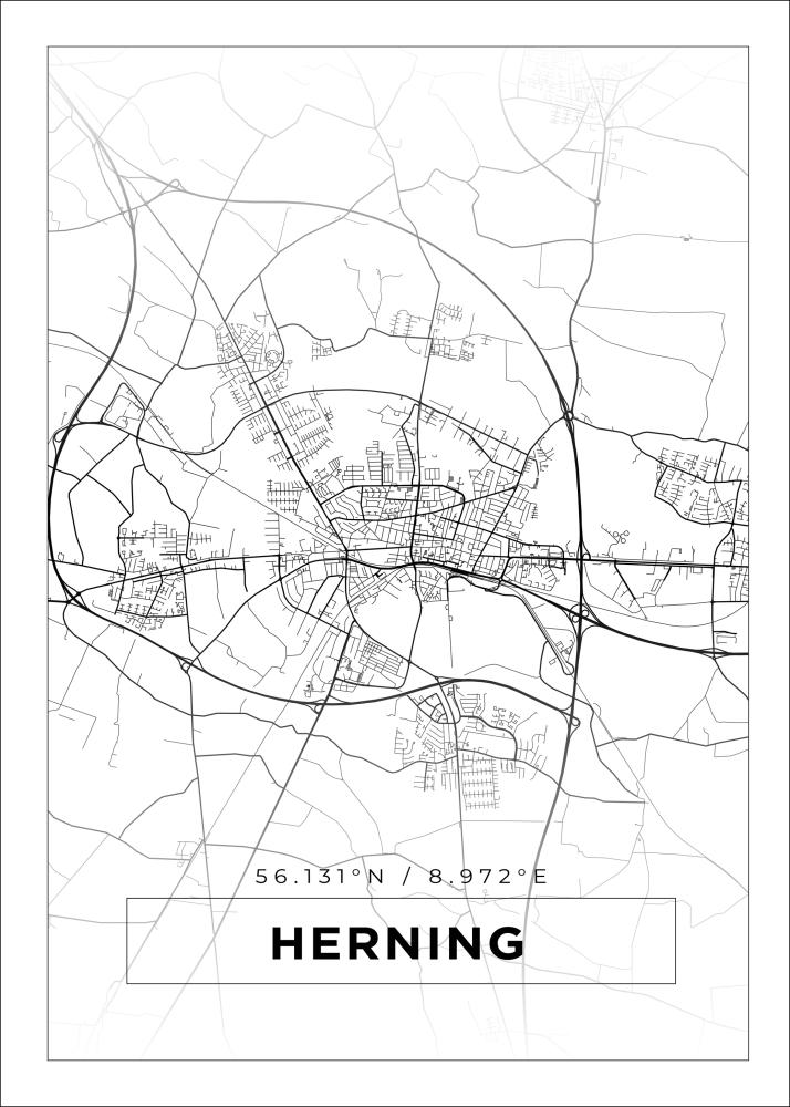 Map - Herning - White