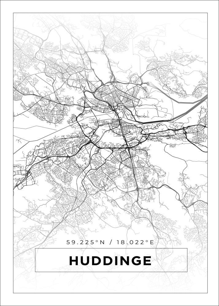 Map - Huddinge - White