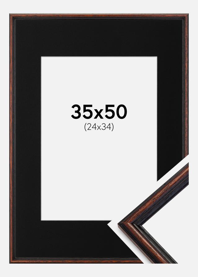 Cadre Horndal Noyer 35x50 cm - Passe-partout Noir 25x35 cm