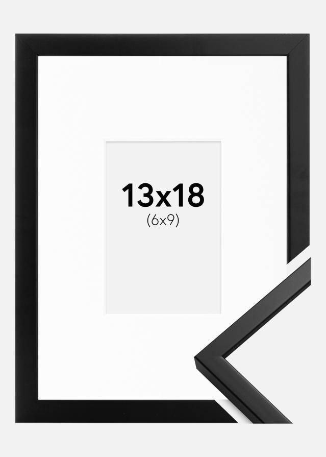 Cadre Oslo Noir 13x18 cm - Passe-partout Blanc 7x10 cm