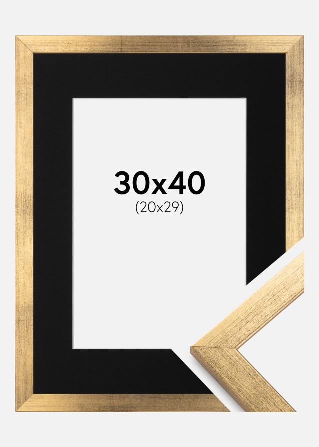 Cadre Stilren Or 30x40 cm - Passe-partout Noir 21x30 cm