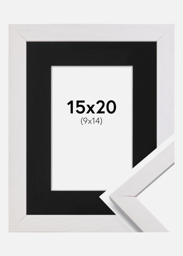 Cadre Stilren Blanc 15x20 cm - Passe-partout Noir 10x15 cm