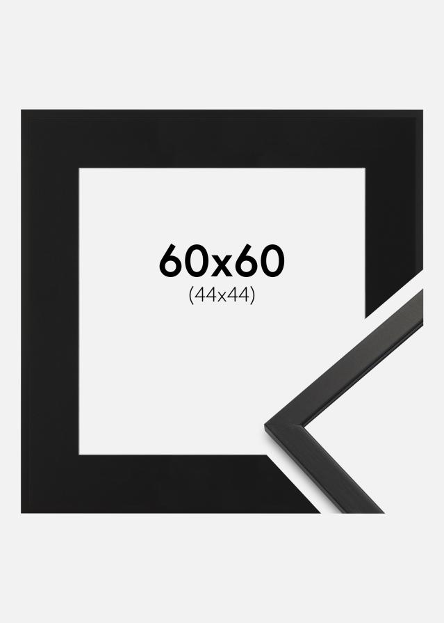 Cadre Edsbyn Noir 60x60 cm - Passe-partout Noir 45x45 cm