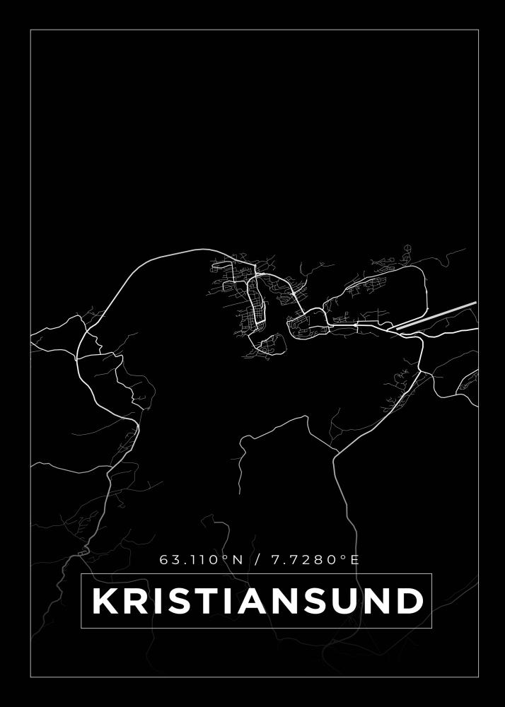 Map - Kristiansund - Black