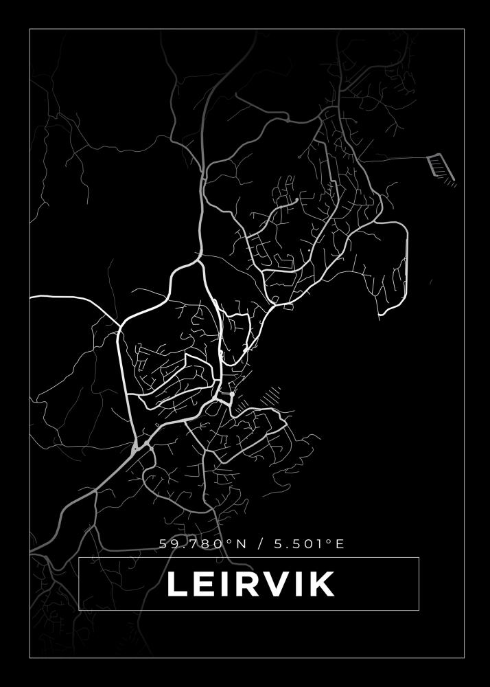 Map - Leirvik - Black