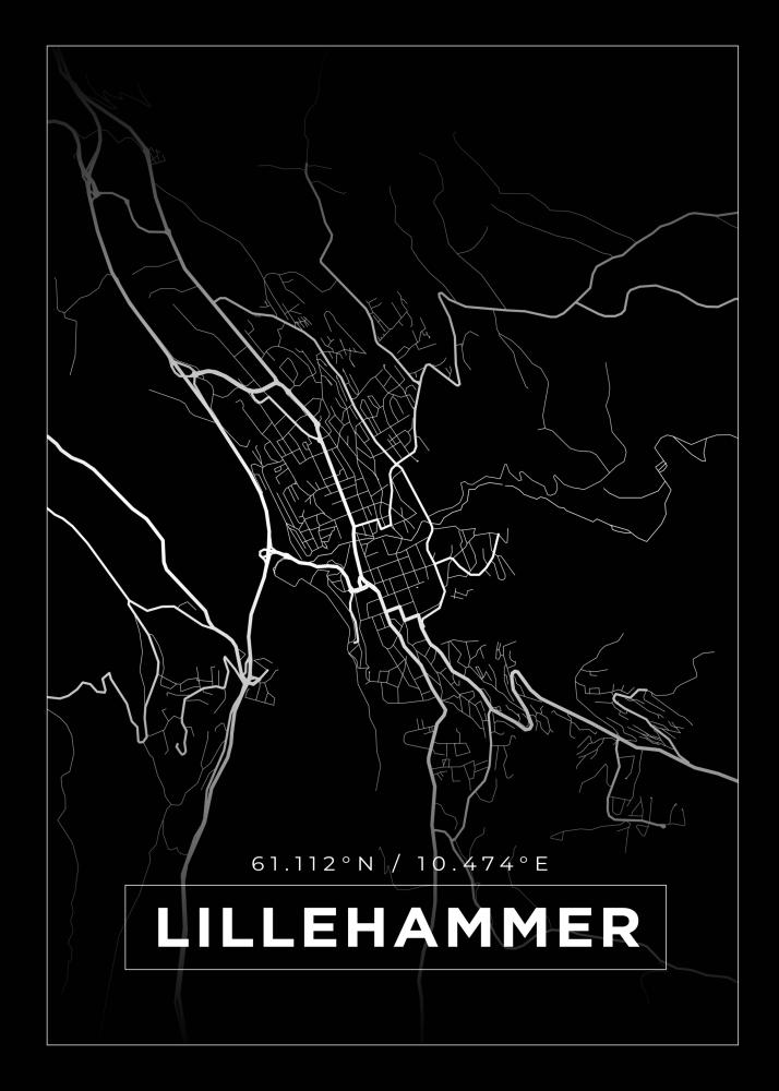 Map - Lillehammer - Black