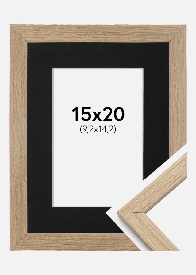 Cadre Stilren Chêne 15x20 cm - Passe-partout Noir 4x6 pouces