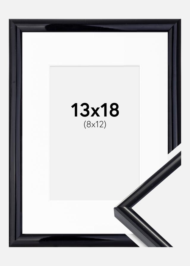 Cadre Victoria Noir 13x18 cm - Passe-partout Blanc 9x13 cm