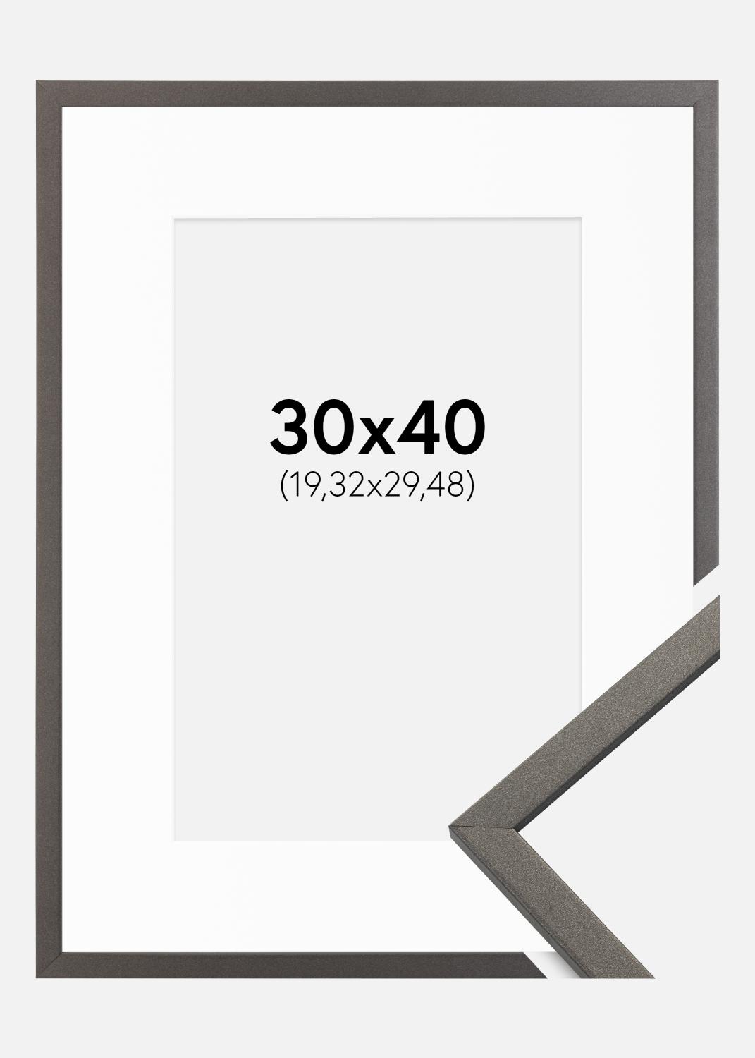 Product Image for Cadre Edsbyn Graphite 30x40 cm - Passe-partout Blanc 8x12 pouces