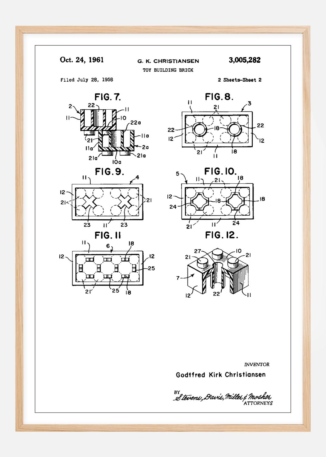 Product Image for Patent Print - Lego Block II - White Poster (21x29,7 cm (A4))