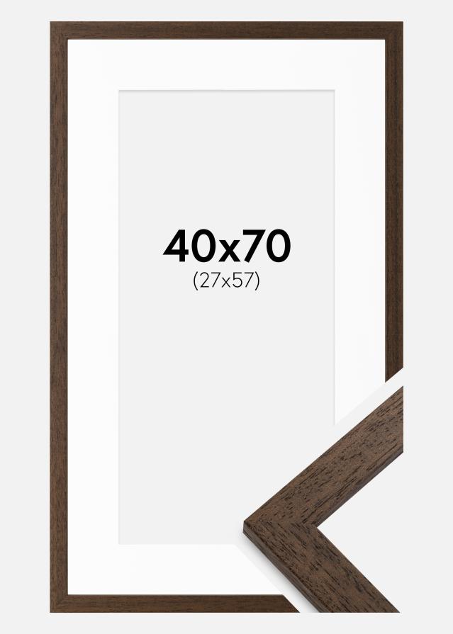 Cadre Brown Wood 40x70 cm - Passe-partout Blanc 28x58 cm
