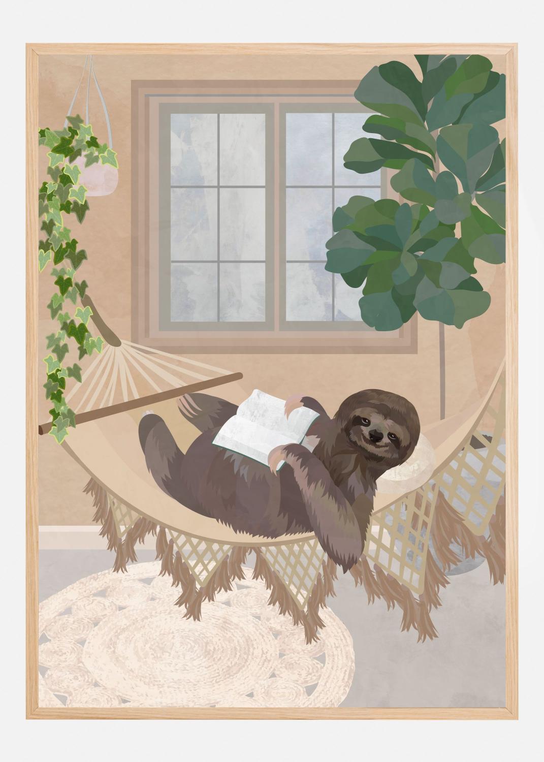 Product Image for Lazy sloth in hammock Poster (21x29.7 cm (A4))