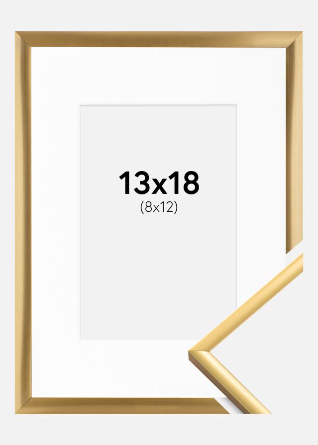 Cadre New Lifestyle Shiny Gold 13x18 cm - Passe-partout Blanc 9x13 cm