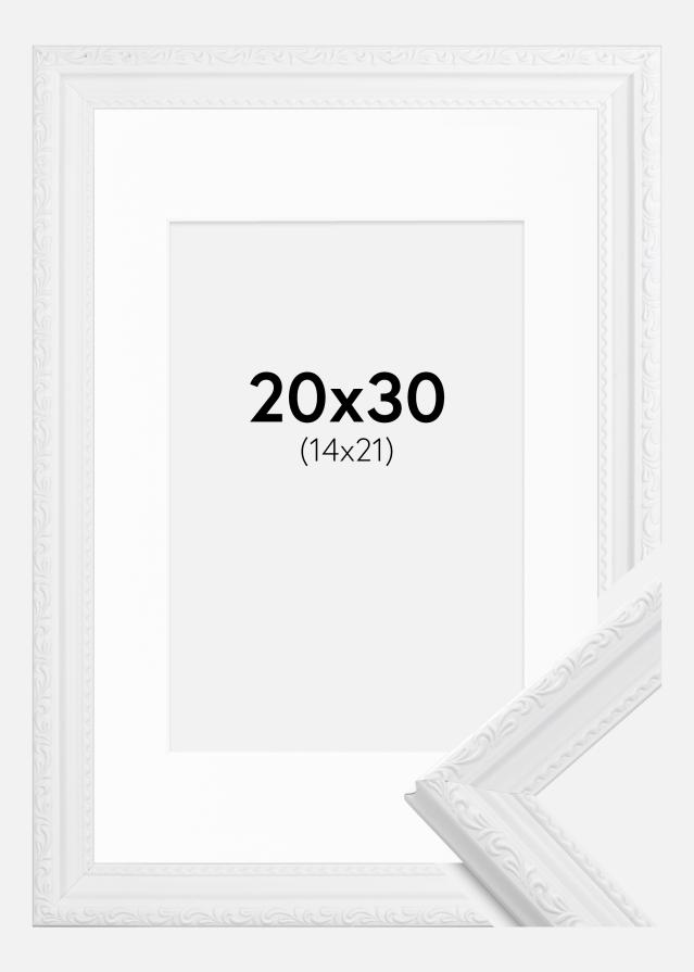 Cadre Abisko Blanc 20x30 cm - Passe-partout Blanc 15x22 cm