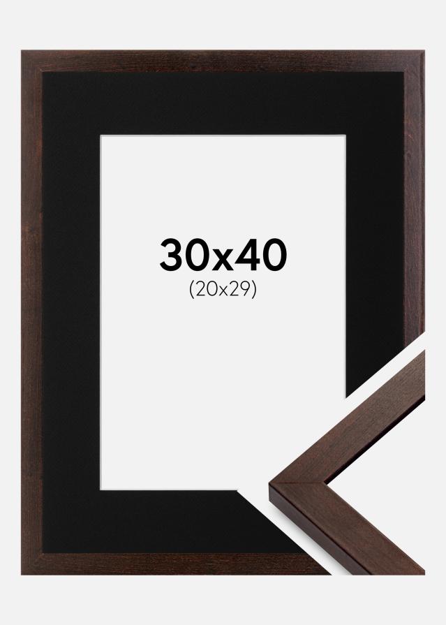 Cadre Selection Noyer 30x40 cm - Passe-partout Noir 21x30 cm