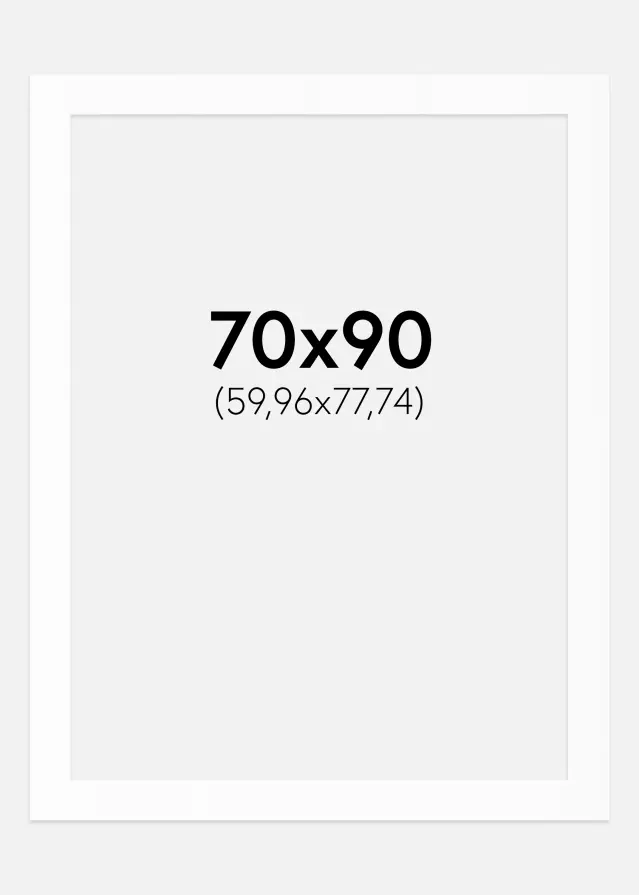 Passe-partout Blanc Standard (noyau blanc) 70x90 cm (59,96x77,74)
