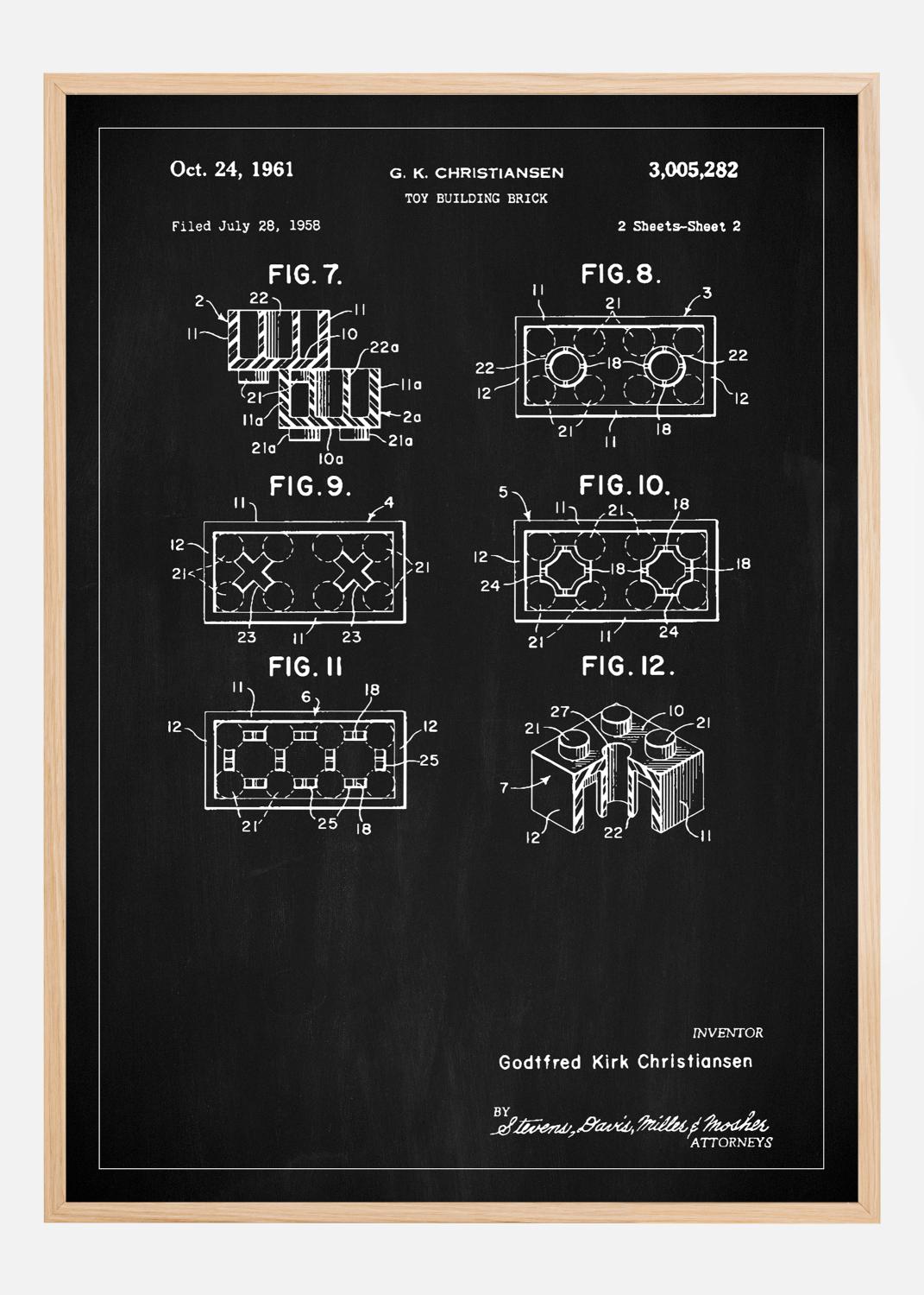 Product Image for Patent Print - Lego Block II - Black Poster (21x29,7 cm (A4))