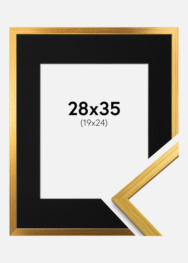 Cadre Edsbyn Or 28x35 cm - Passe-partout Noir 20x25 cm