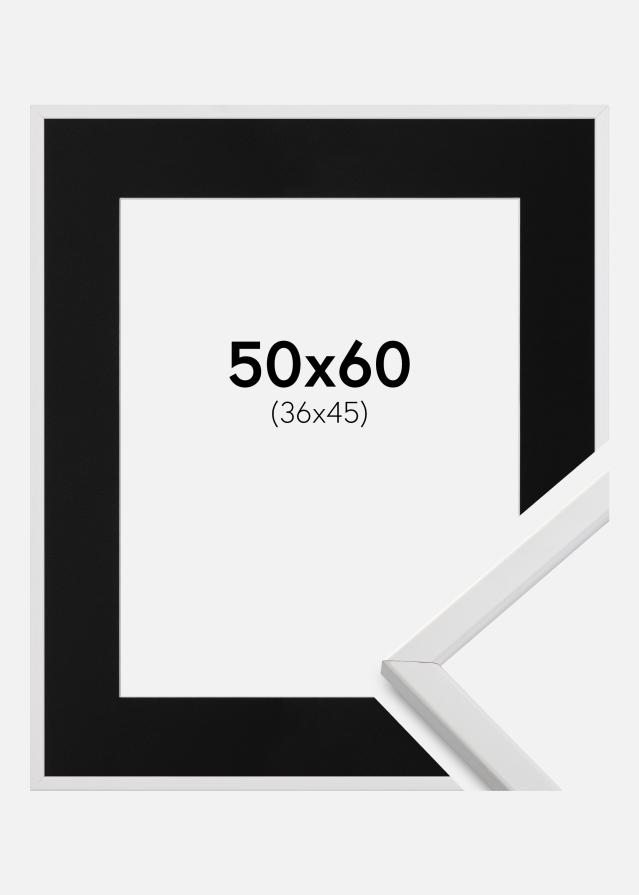 Cadre Galant Blanc 50x60 cm - Passe-partout Noir 37x46 cm