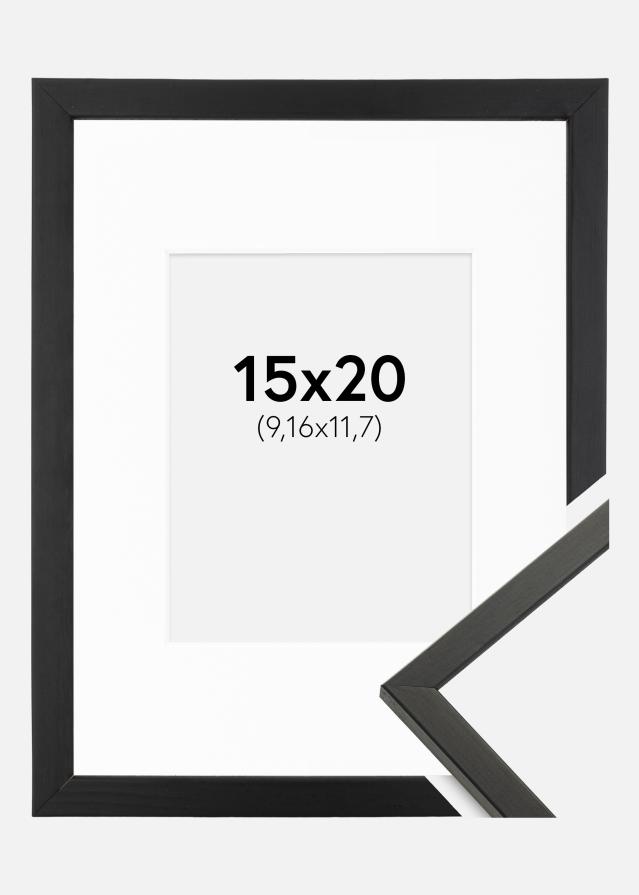 Cadre Galant Noir 15x20 cm - Passe-partout Blanc 4x5 pouces
