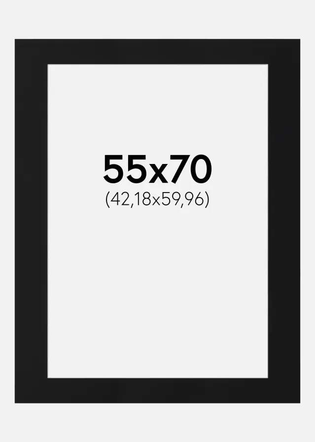 Passe-partout Noir Standard (noyau blanc) 55x70 cm (42,18x59,96)