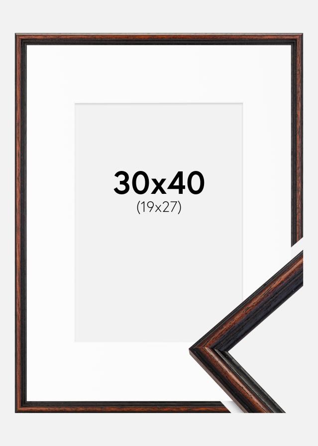 Cadre Horndal Noyer 30x40 cm - Passe-partout Blanc 20x28 cm