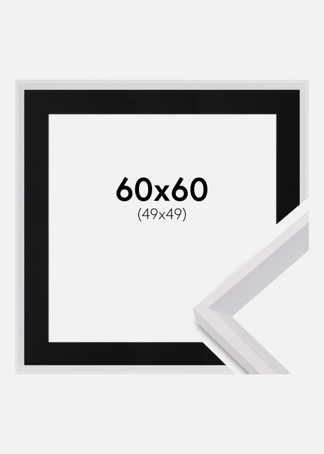 Cadre Globe Blanc 60x60 cm - Passe-partout Noir 50x50 cm
