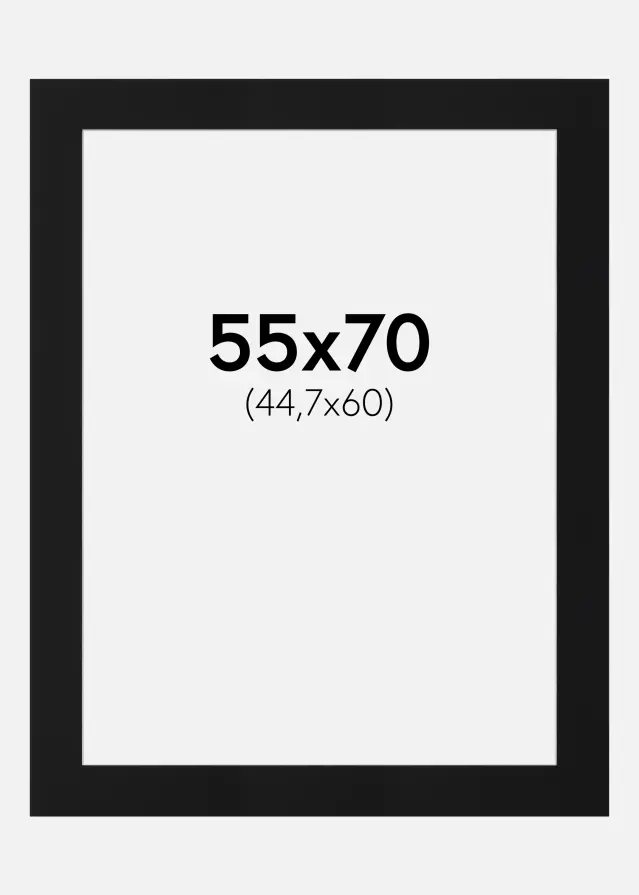 Passe-partout Noir Standard (noyau blanc) 55x70 cm (44,7x60)