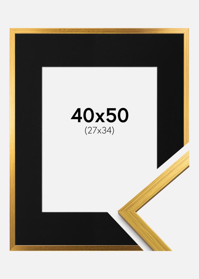 Cadre Edsbyn Or 40x50 cm - Passe-partout Noir 28x35 cm