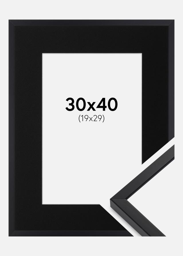 Cadre E-Line Noir 30x40 cm - Passe-partout Noir 20x30 cm