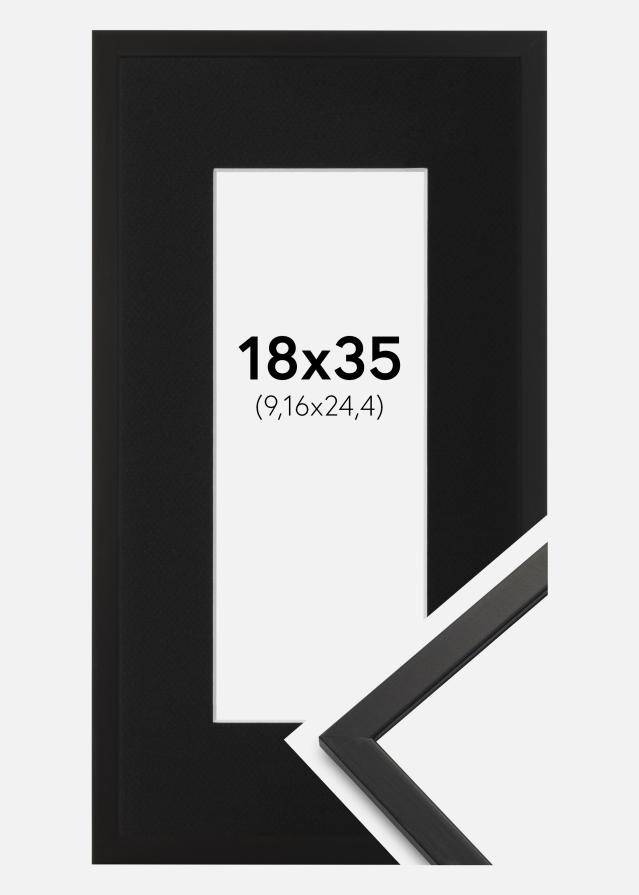 Cadre Edsbyn Noir 18x35 cm - Passe-partout Noir 4x10 pouces