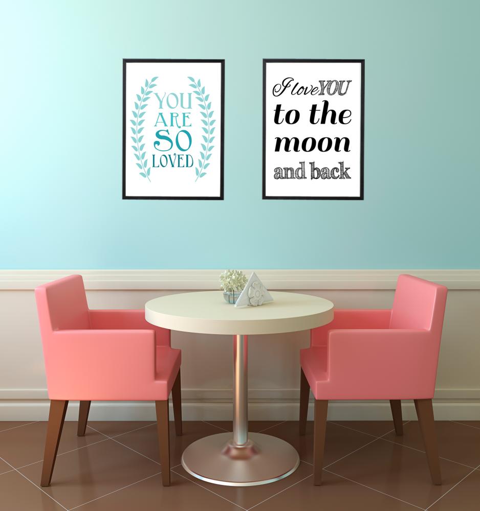 I love you to the moon and back- Svart Poster