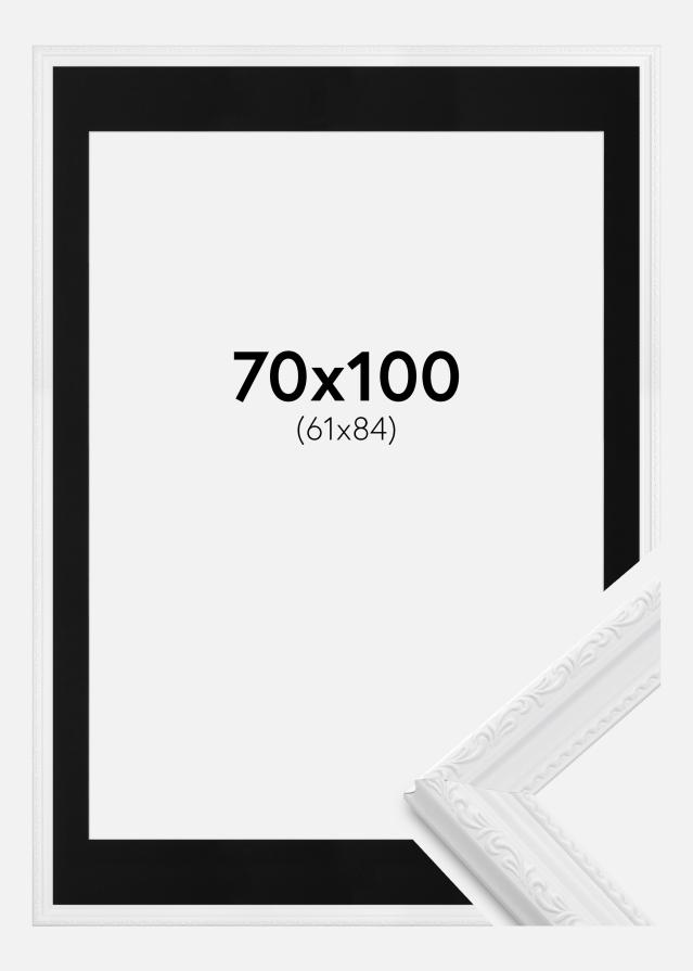 Cadre Abisko Blanc 70x100 cm - Passe-partout Noir 62x85 cm