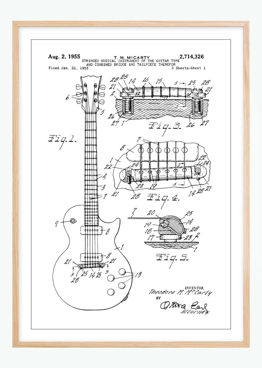 Product Image for Dessin de brevet - Guitare électrique I - Poster (50x70 cm)
