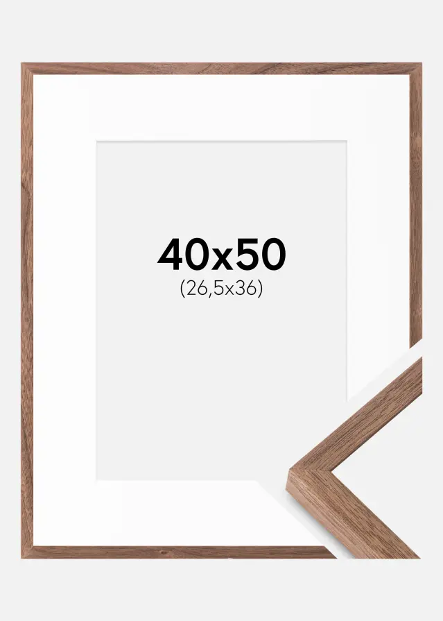 Cadre Soul Walnut Veneer 40x50 cm - Passe-partout Blanc 27,5x37 cm