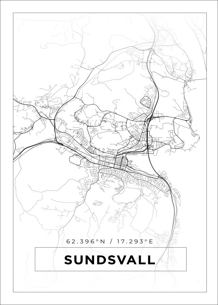 Map - Sundsvall - White