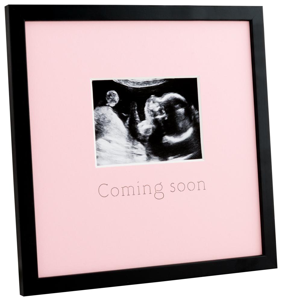 Cadre pour image d'échographie - Coming soon - Rose - 20x20 cm