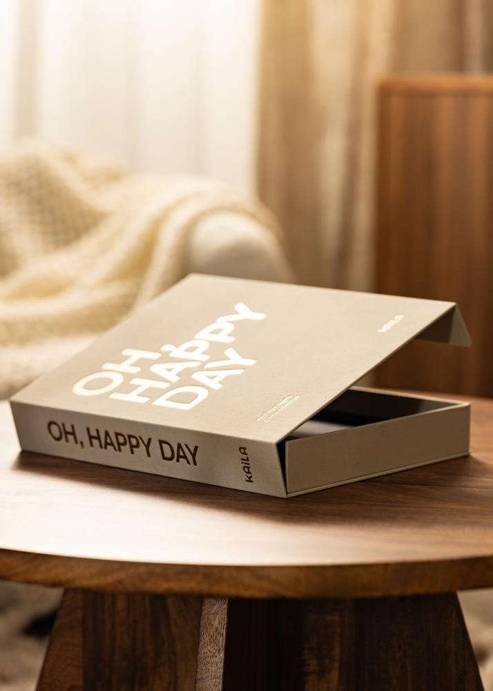 KAILA OH HAPPY DAY Creme - Coffee Table Photo Album (60 Pages Noires)