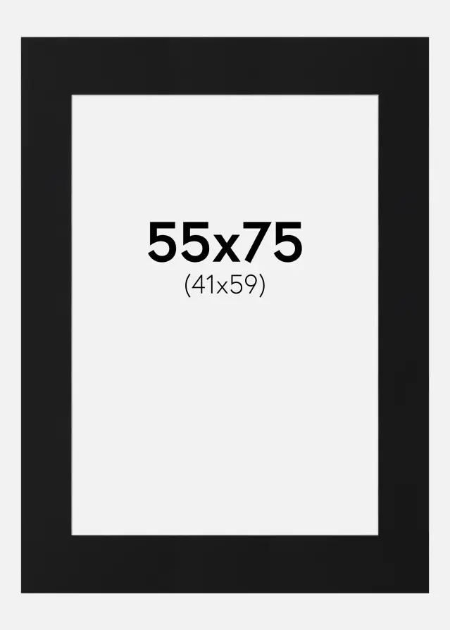 Passe-partout Noir Standard (noyau blanc) 55x75 cm (41x59)