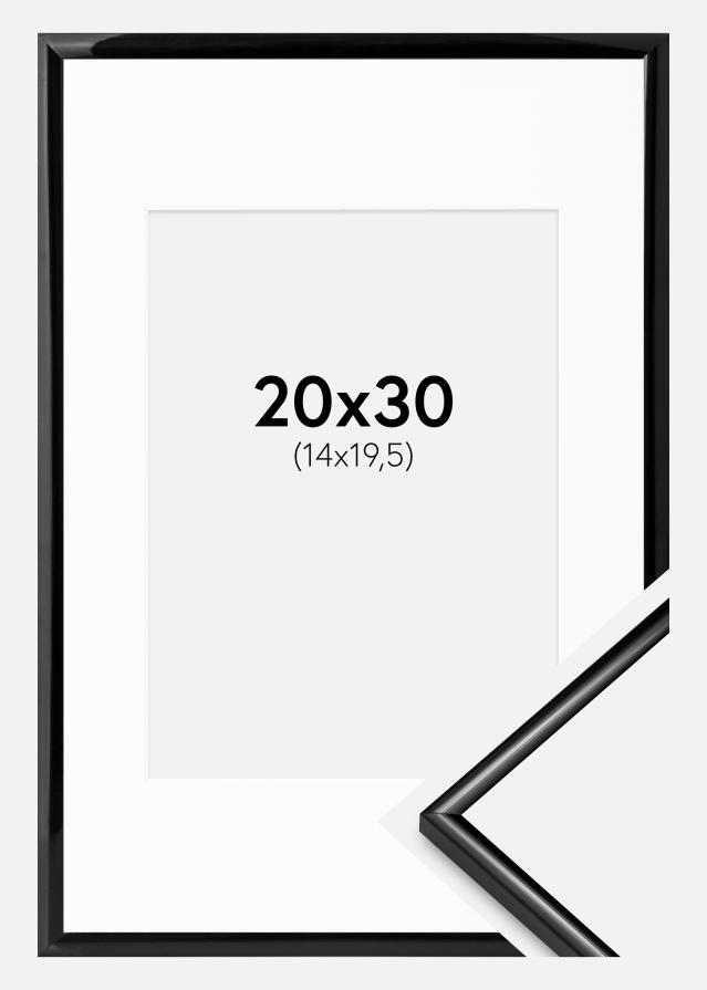 Cadre Scandi Noir 20x30 cm - Passe-partout Blanc 15x21 cm (A5)
