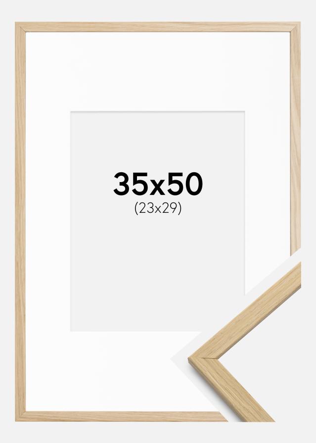 Cadre Edsbyn Chêne 35x50 cm - Passe-partout Blanc 24x30 cm