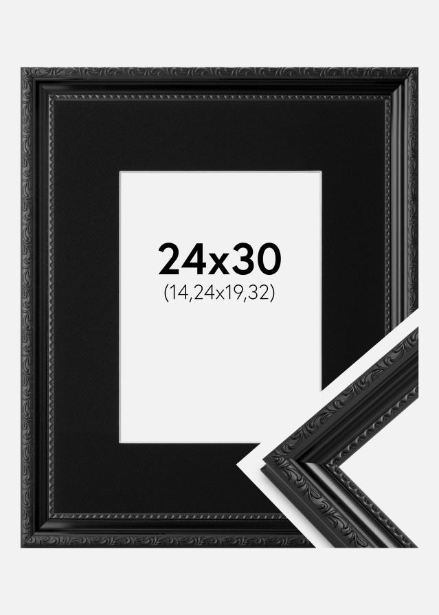 Cadre Abisko Noir 24x30 cm - Passe-partout Noir 6x8 pouces