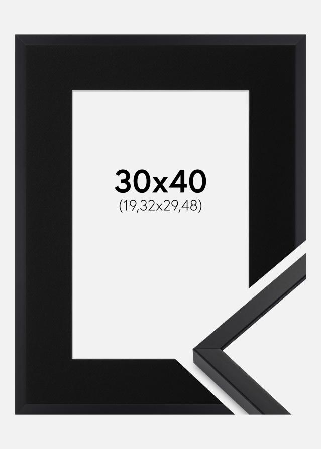 Cadre E-Line Noir 30x40 cm - Passe-partout Noir 8x12 pouces