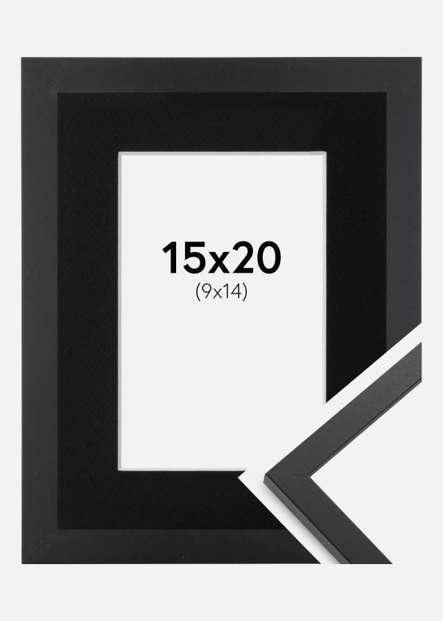 Cadre Trendy Noir 15x20 cm - Passe-partout Noir 10x15 cm