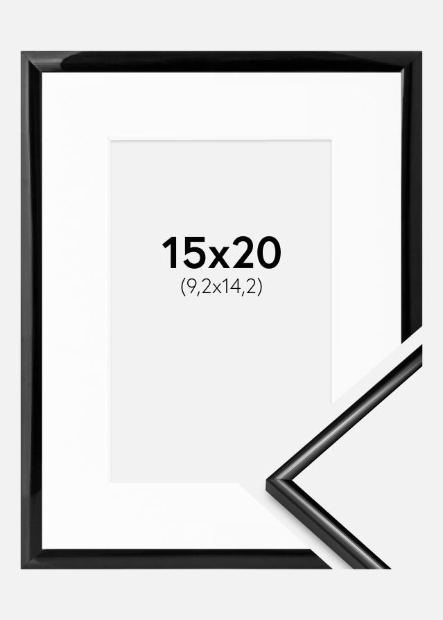Cadre Scandi Noir 15x20 cm - Passe-partout Blanc 4x6 inches