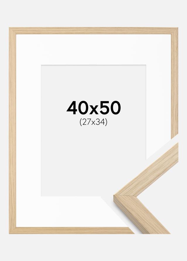 Cadre Grimsåker Chêne 40x50 cm - Passe-partout Blanc 28x35 cm