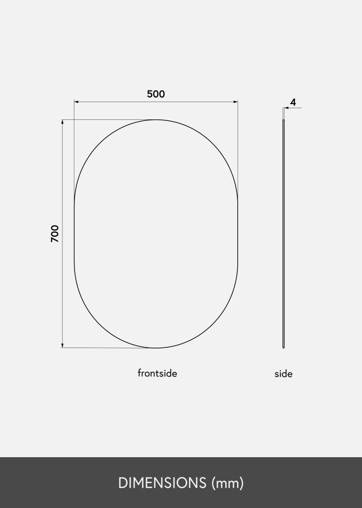 KAILA Miroir Oval Rose Gold 50x70 cm