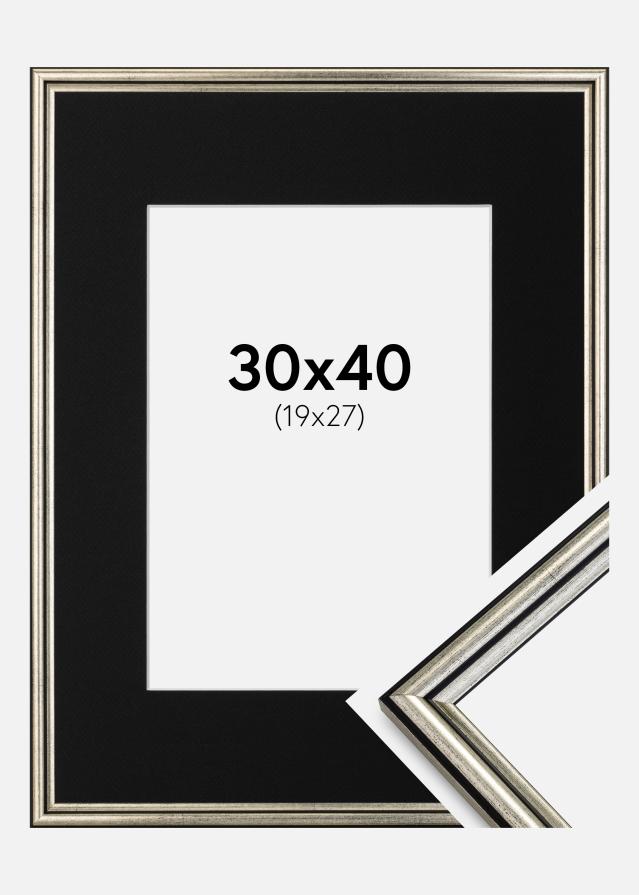 Cadre Horndal Argent 30x40 cm - Passe-partout Noir 20x28 cm