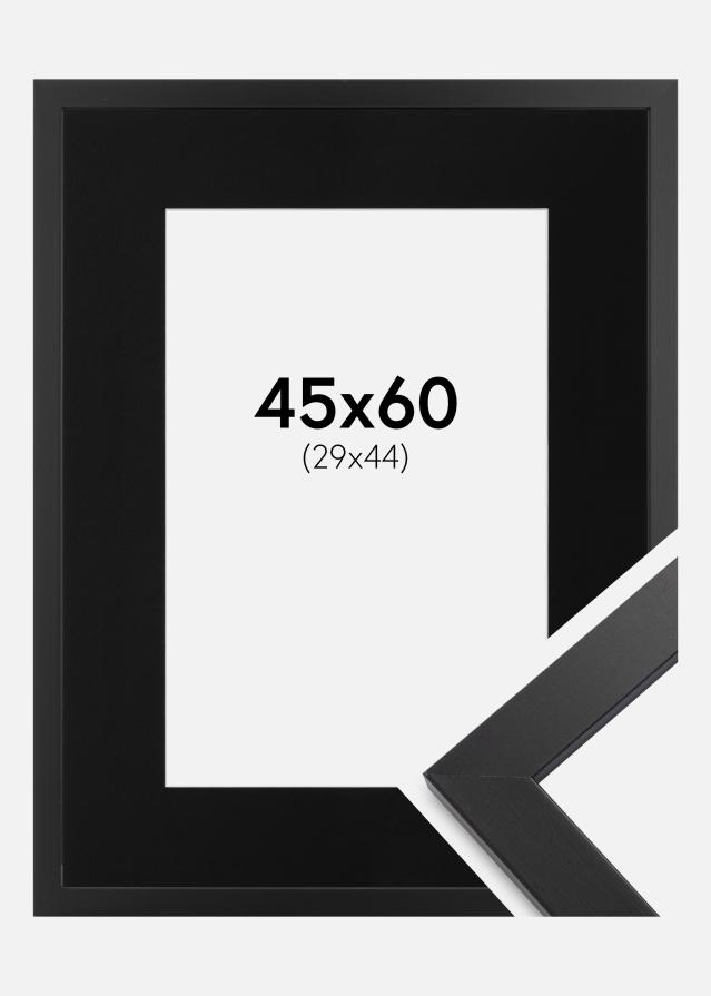 Cadre Black Wood 45x60 cm - Passe-partout Noir 30x45 cm