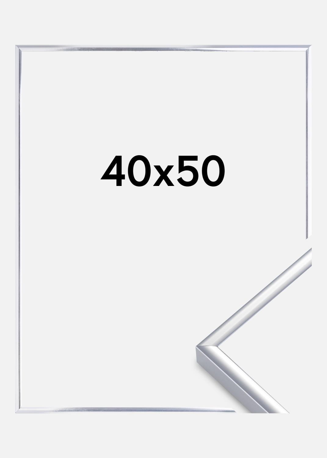 Product Image for Cadre Aluminium Verre Acrylique Brillant Argent 40x50 cm